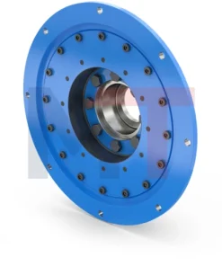 Acoplamiento ARCUSAFLEX-VSK Reich conectado a motor diésel, Detalle del preembrague torsionalmente flexible AC-VSK, Vista del acoplamiento ARCUSAFLEX-VSK con eje cardán, Aplicación del acoplamiento Reich ARCUSAFLEX-VSK en línea de transmisión pesada