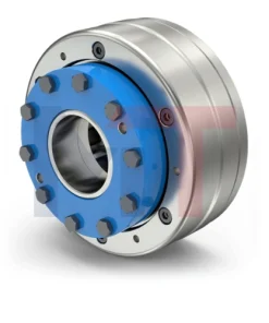 Acoplamiento MMS-HS Reich de alta velocidad instalado, Diseño ligero en aluminio del MULTI MONT SELLA, Cambio fácil del elemento radial en acoplamiento MMS, Vista del acoplamiento elástico libre de mantenimiento Reich